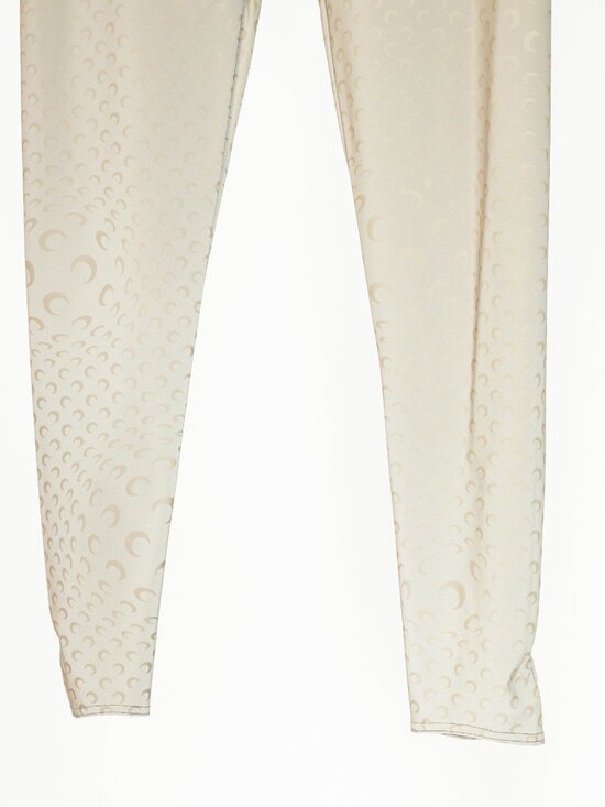 Marine Serre White Line FW20 Taupe Reflective Moon-Print Stirrup Leggings - Picture 6 of 10